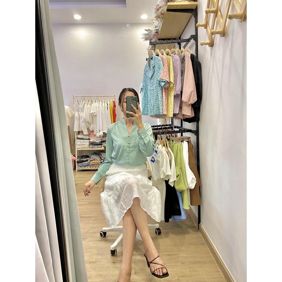 Aó sơ mi, áo kiểu cài nút tay dài , áo công sở M-L XL