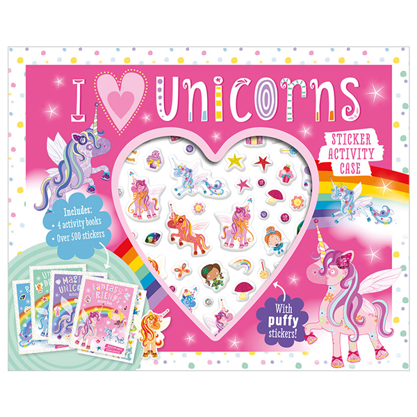 Puffy Stickers I Love Unicorns Sticker Activity Case