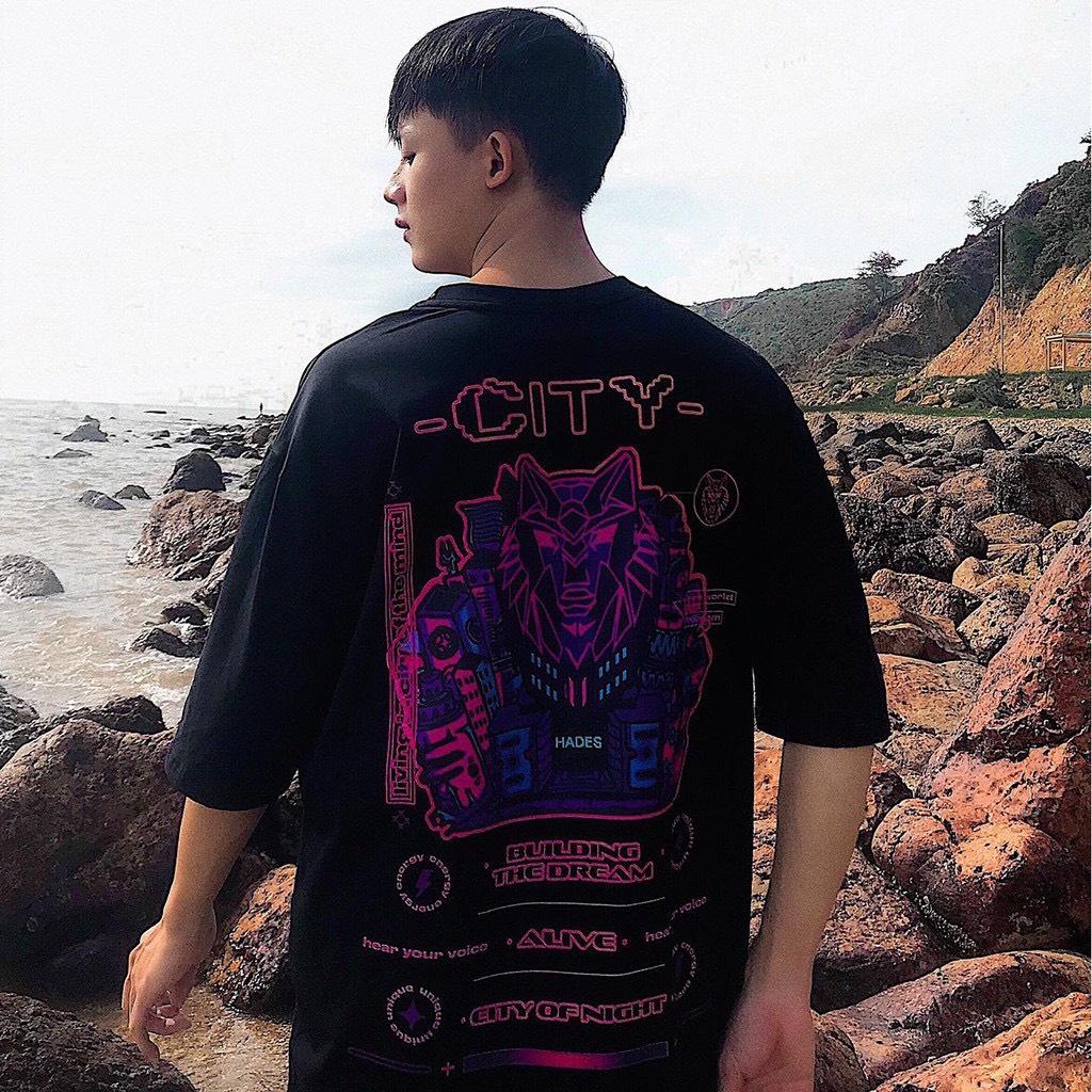 Áo thun unisex tay lỡ form rộng Hades City Tee cực chất || Hany Shop