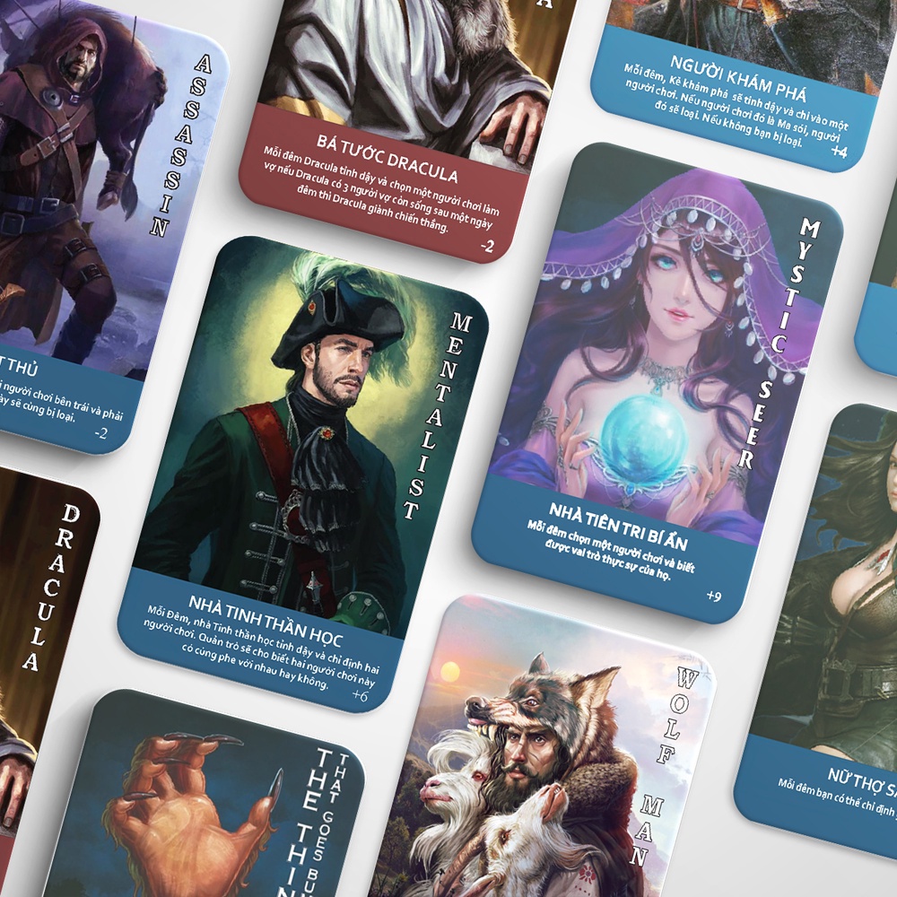 Đồ Chơi Board Game, Đồ Chơi Chơi Cùng bạn Bè - Ma Sói Săn Đêm - Werewoft - 64 Lá - Thẻ Mở Rộng - Thẻ In Sắc Nét, Siêu Dày Boardgame Việt Hóa Trò Chơi Bộ Bài Ultimate Deluxe Edition Đầy Đủ Chức Năng
