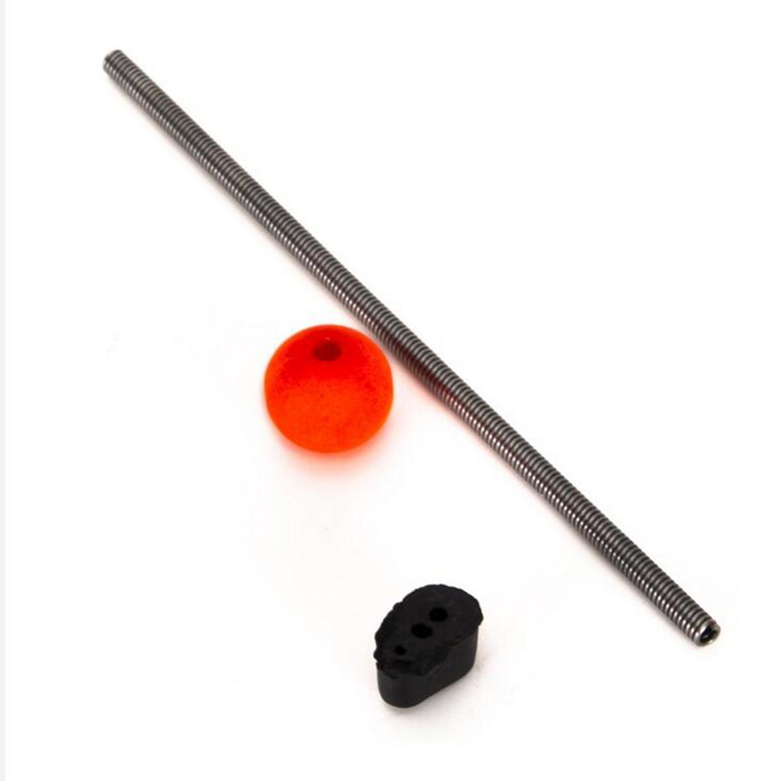 5Pcs Ice Fishing Rod Top Tip Auxiliary Threading Durable Portable Easy Using Red Ball Spring for Fishing Lakes Reservoirs Pond Winter