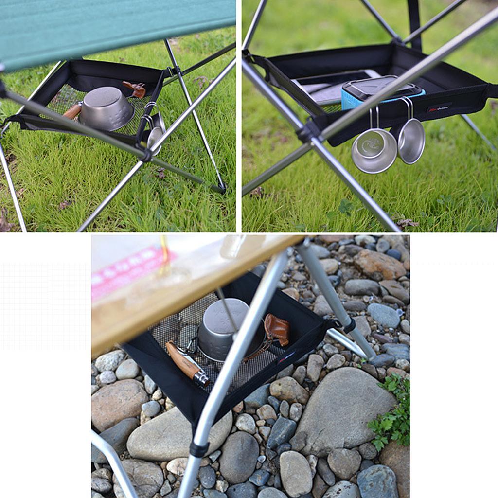 2x Folding Table Storage Grid Outdoor Kitchen Dining Stuff Storage Bag Lightweight Portable Size Optional