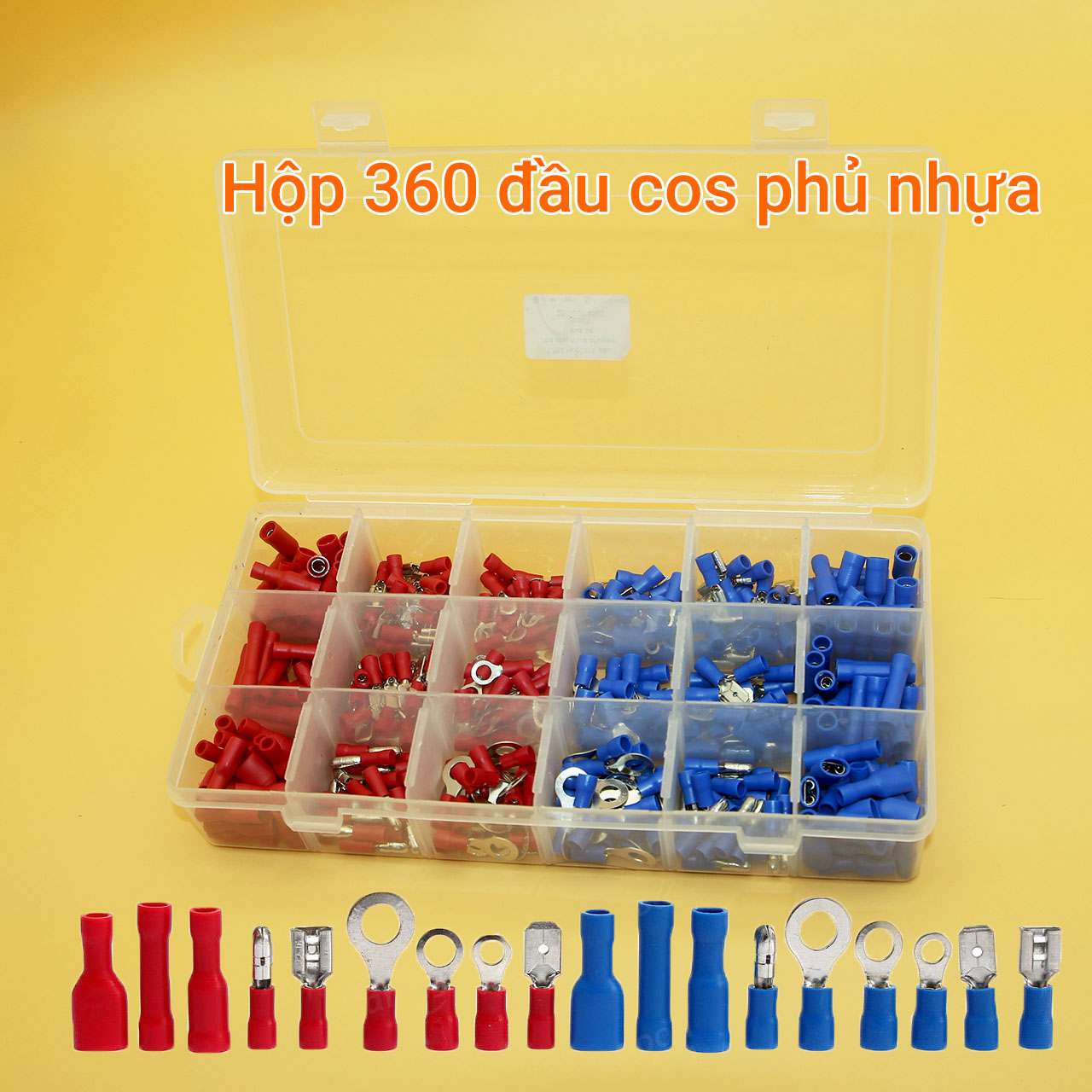 Hộp 360 đầu cos phủ nhựa chuyên sửa xe