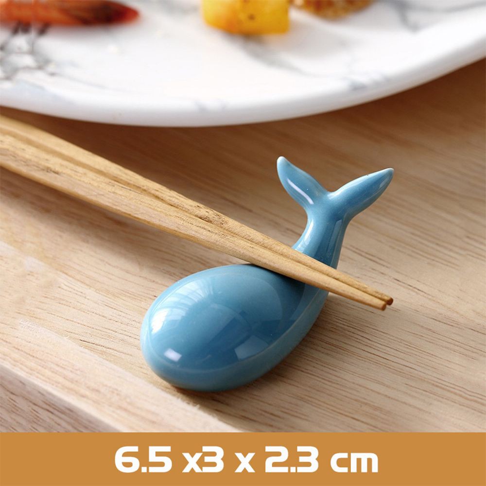 Combo 6 gác đũa phụ kiện bàn ăn gốm sứ hình cá voi xinh xắn