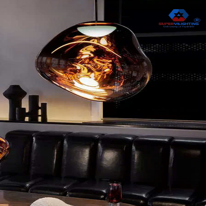 Đèn thả pha lê thuỷ tinh trang trí trần phòng khách cầu méo decor bàn ăn phong cách hiện đại CAUMEO