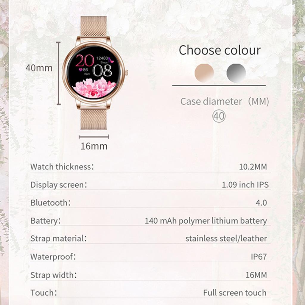 Smart Watch for Women Elegant Smartwatch with Heart Rate Calories