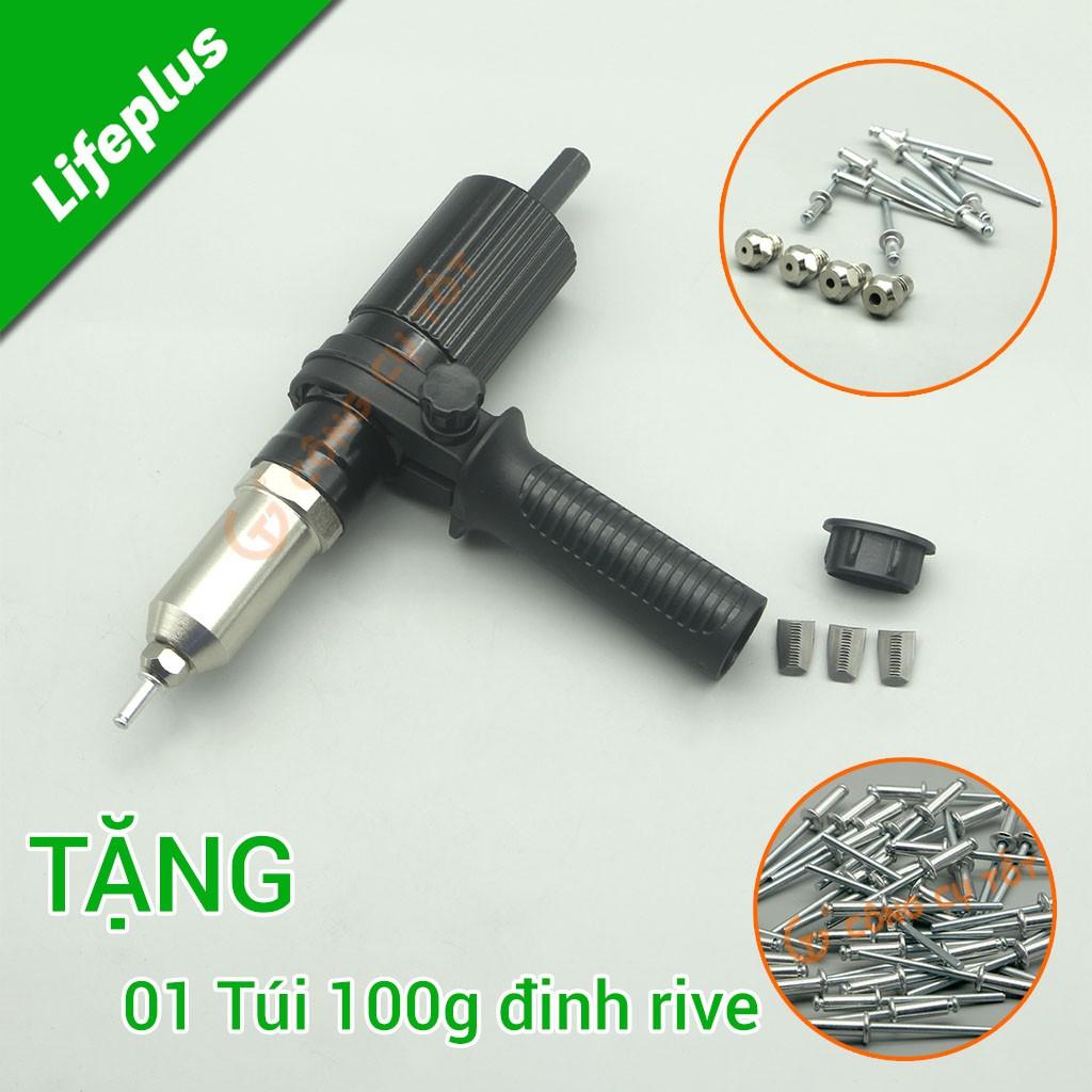 Đầu rút đinh tán inox gắn máy khoan tay cầm linh hoạt