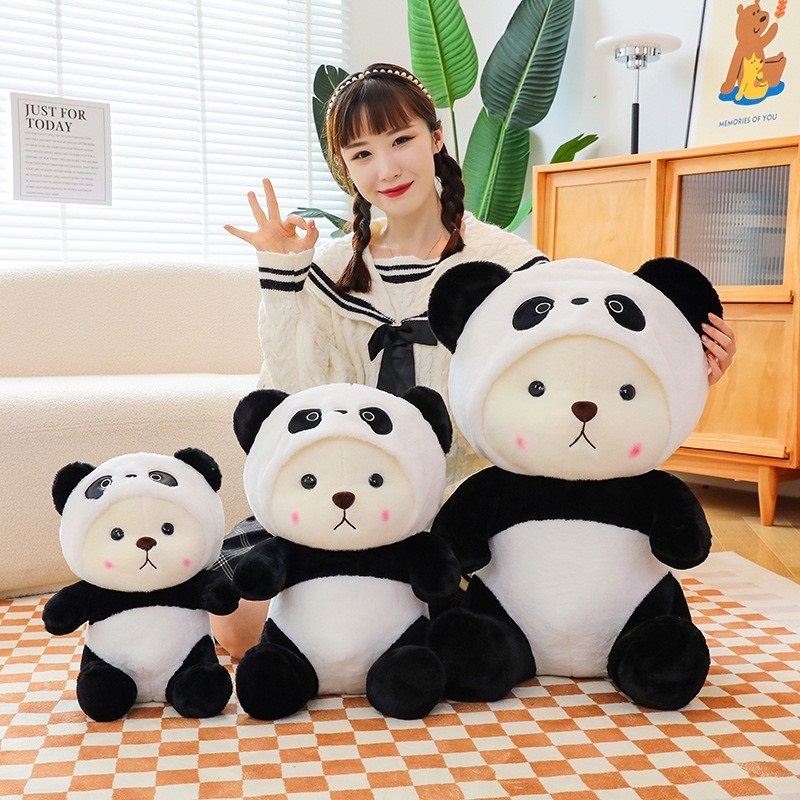 Gấu bông Lena cosplay gấu trúc, quà tặng thú nhồi bông Lena cao cấp
