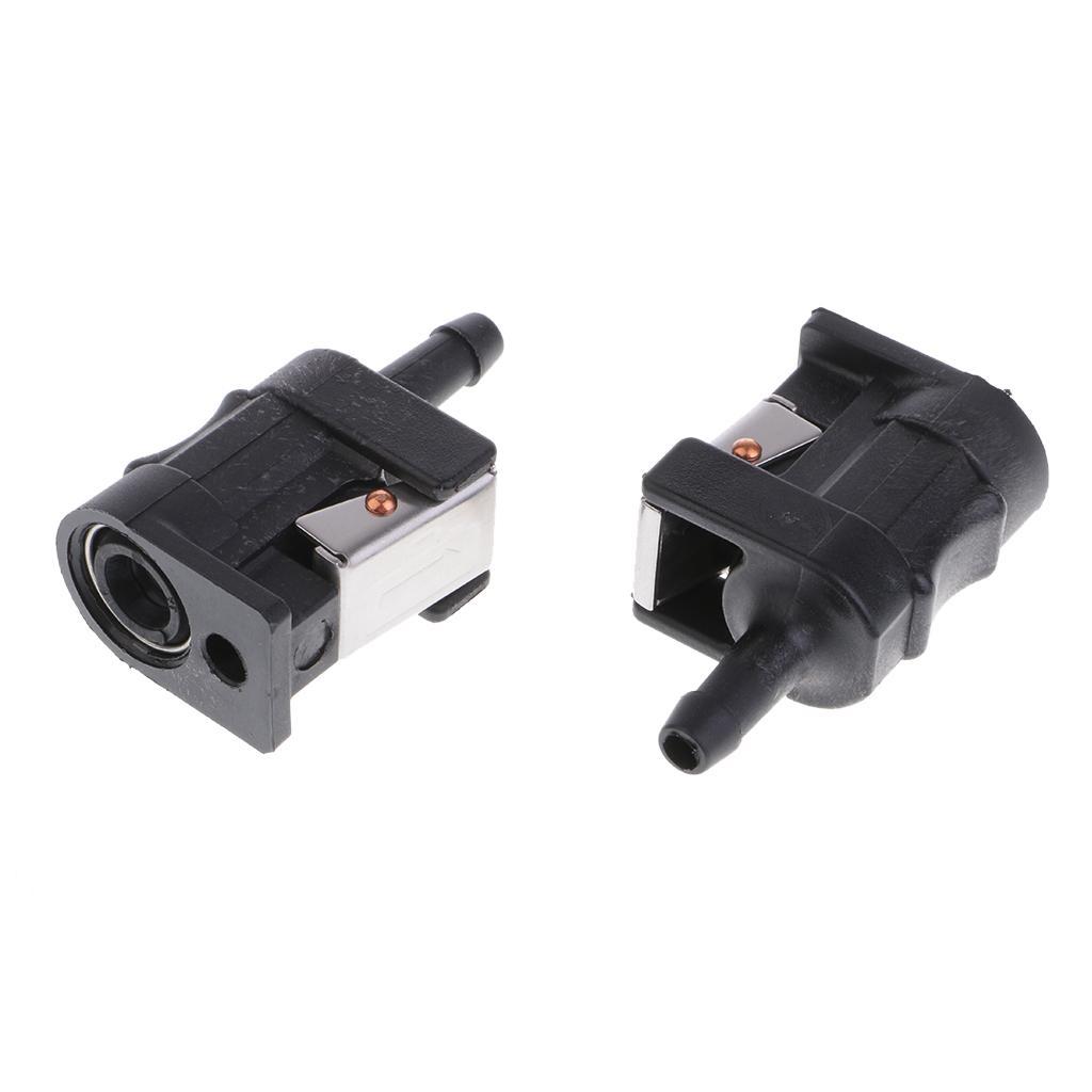 2  Line Tank Connector for  Outboard Motor Engine 6mm Hose Black