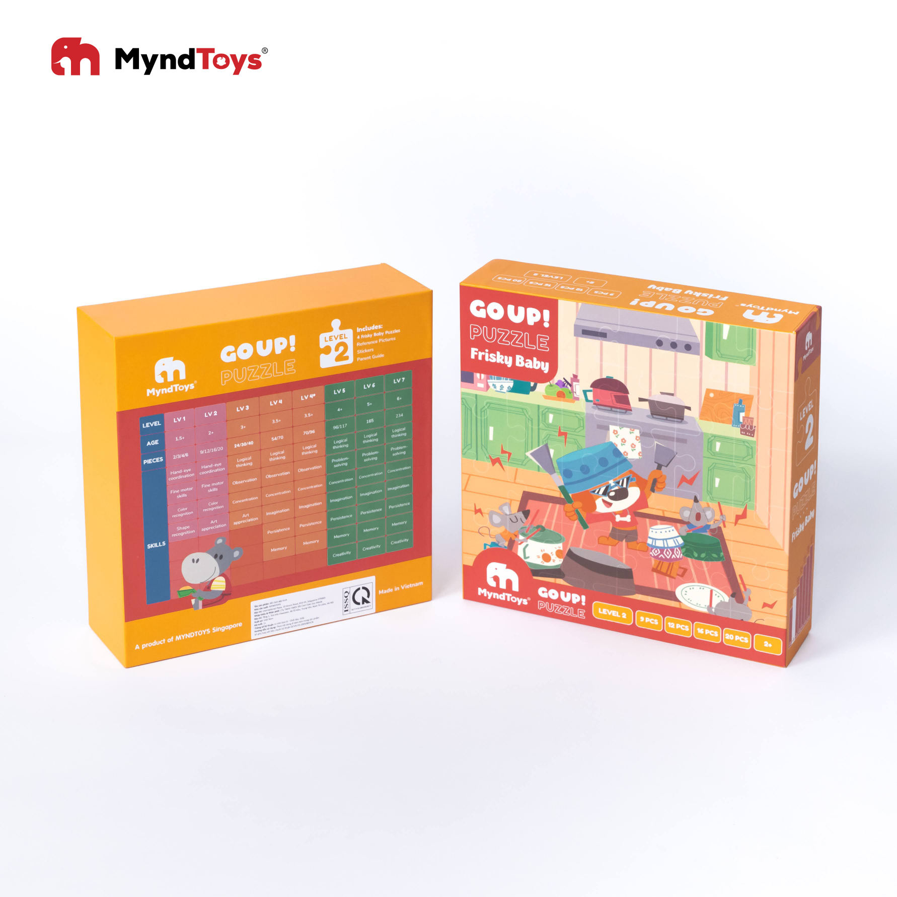 Đồ Chơi Xếp Hình Myndtoys - Go Up! Puzzle Level 2 - Frisky Baby Dành Cho Các Bé Từ 2 Tuổi