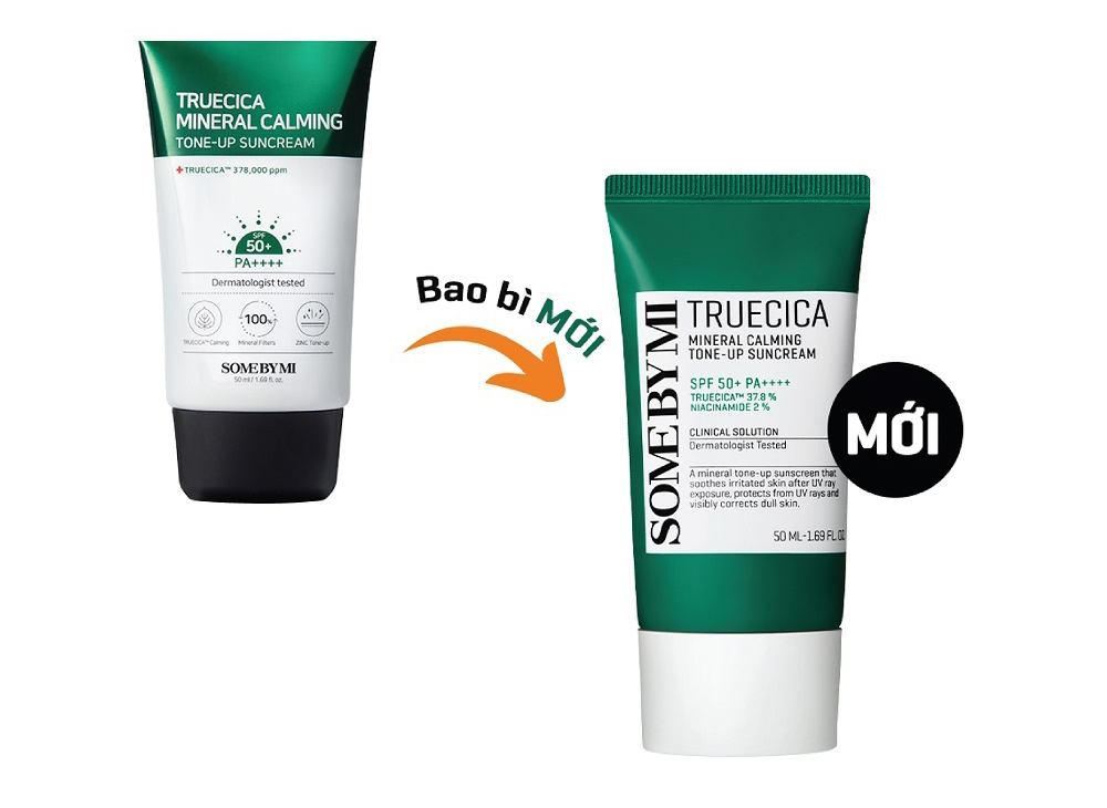 Kem Chống Nắng Some By Mi Truecica Mineral Calming Tone-up Suncream SPF50+ PA++++ 50ml