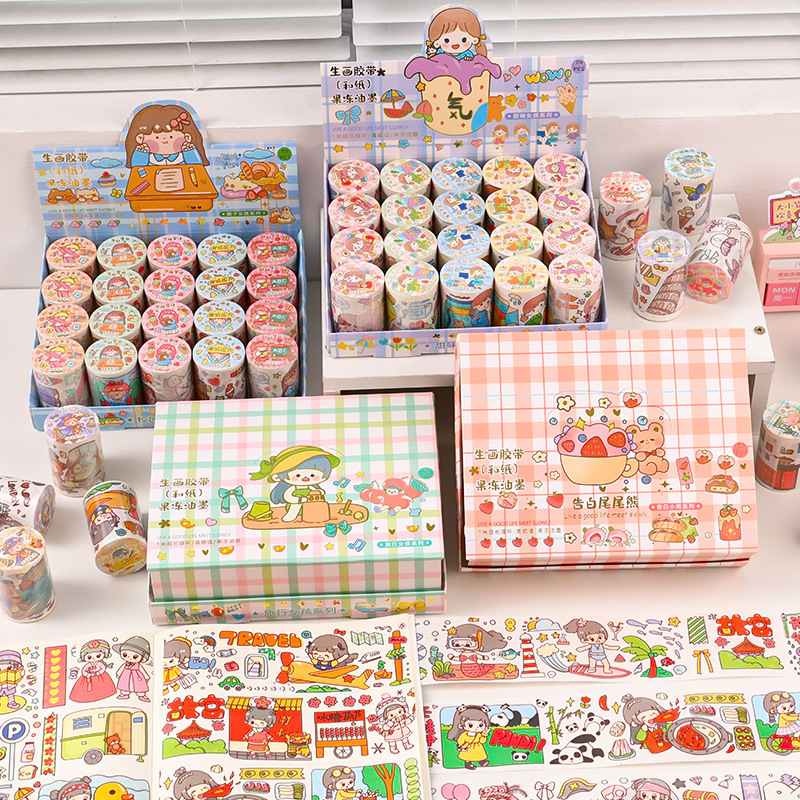Một cuộn lẻ Washi sticker trang trí size lớn 2 mét