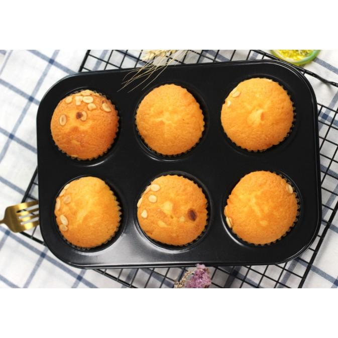 Khuôn bánh cupcake chống dính 6 lỗ