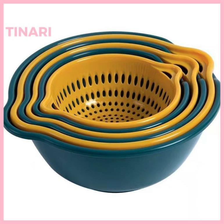 Bộ Rổ Nhựa Kèm Chậu 6 Món Cao Cấp