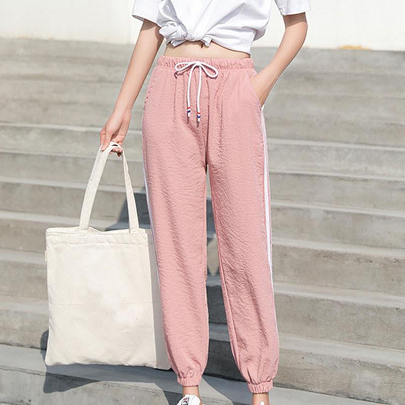 Quần dài kẻ sọc phong cách Hàn Quốc cho nữ