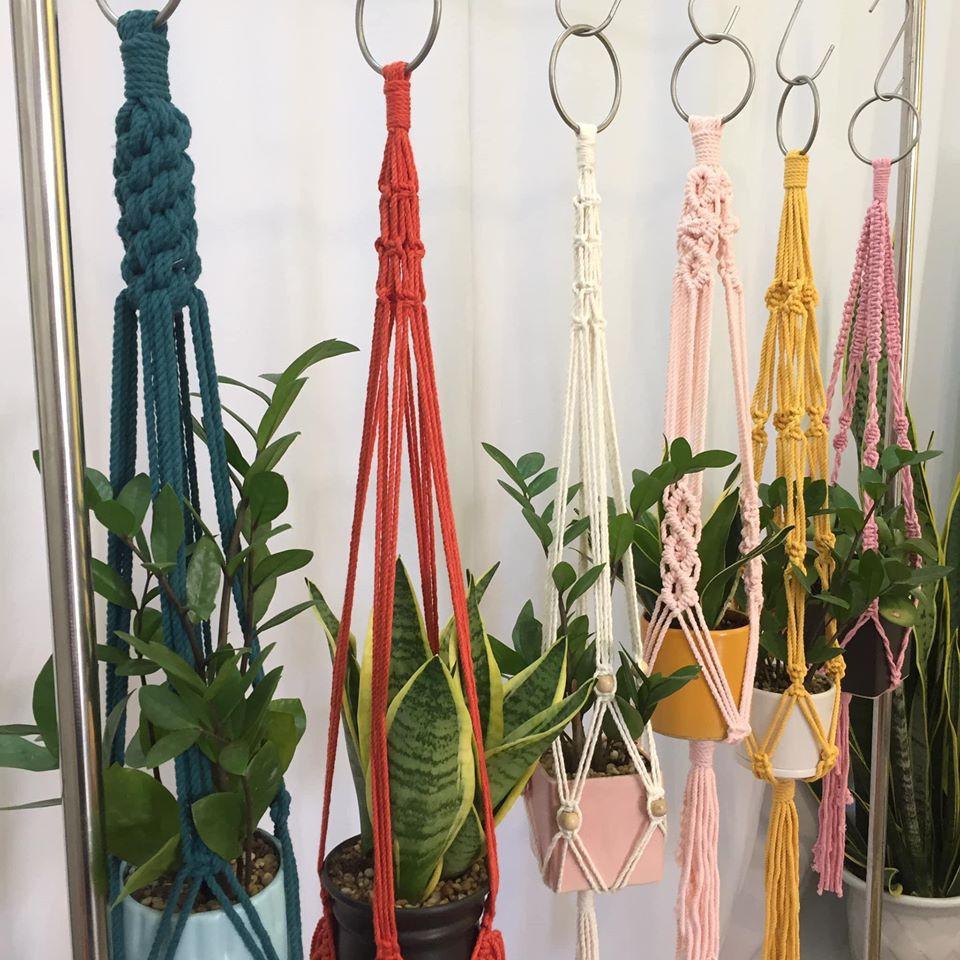 Set 6 dây treo chậu Macrame - trang trí nhà cửa nội thất văn phòng