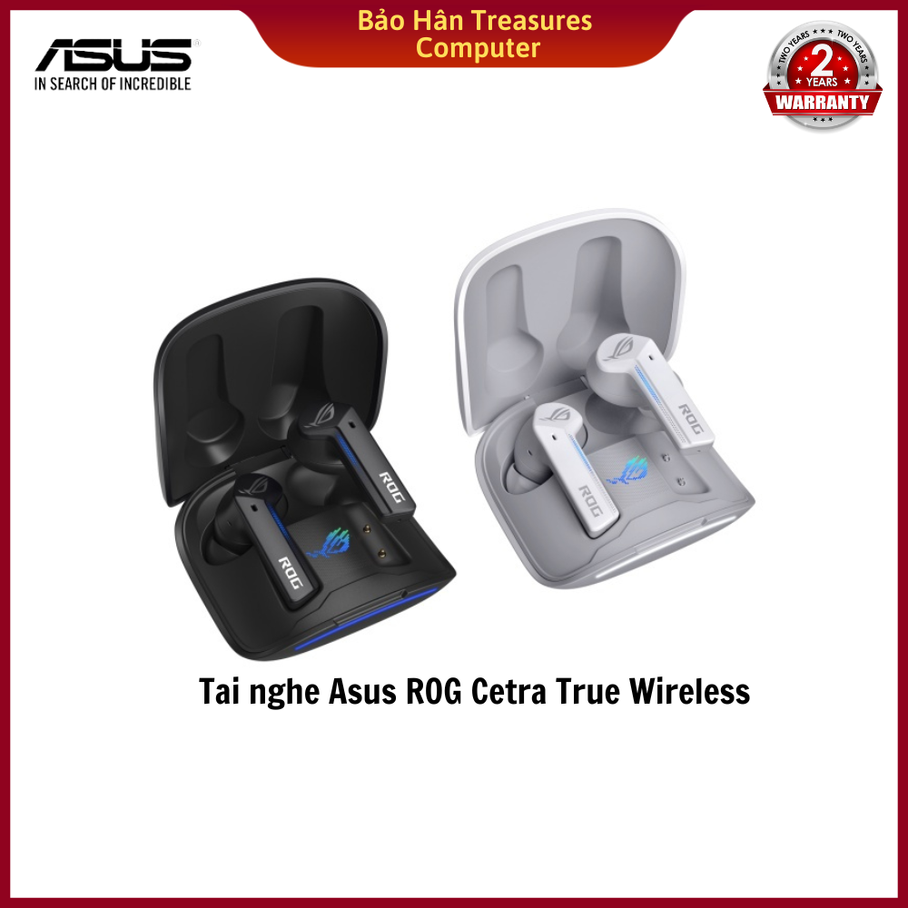 Tai nghe Gaming Asus Rog Cetra True Wireless (Trắng) - Hàng chính hãng