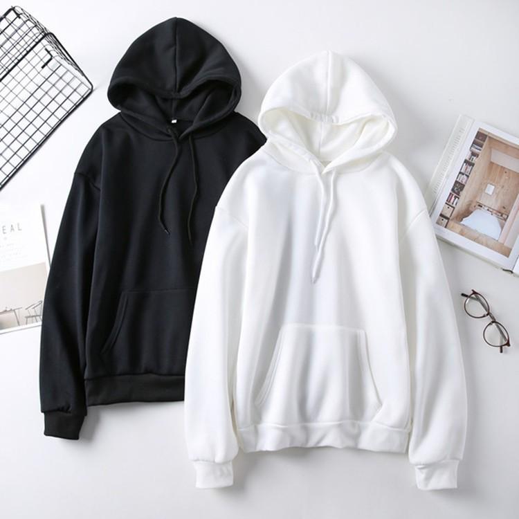 Áo Hoodie trơn Unisex Hàn Quốc(kèm ảnh thật)