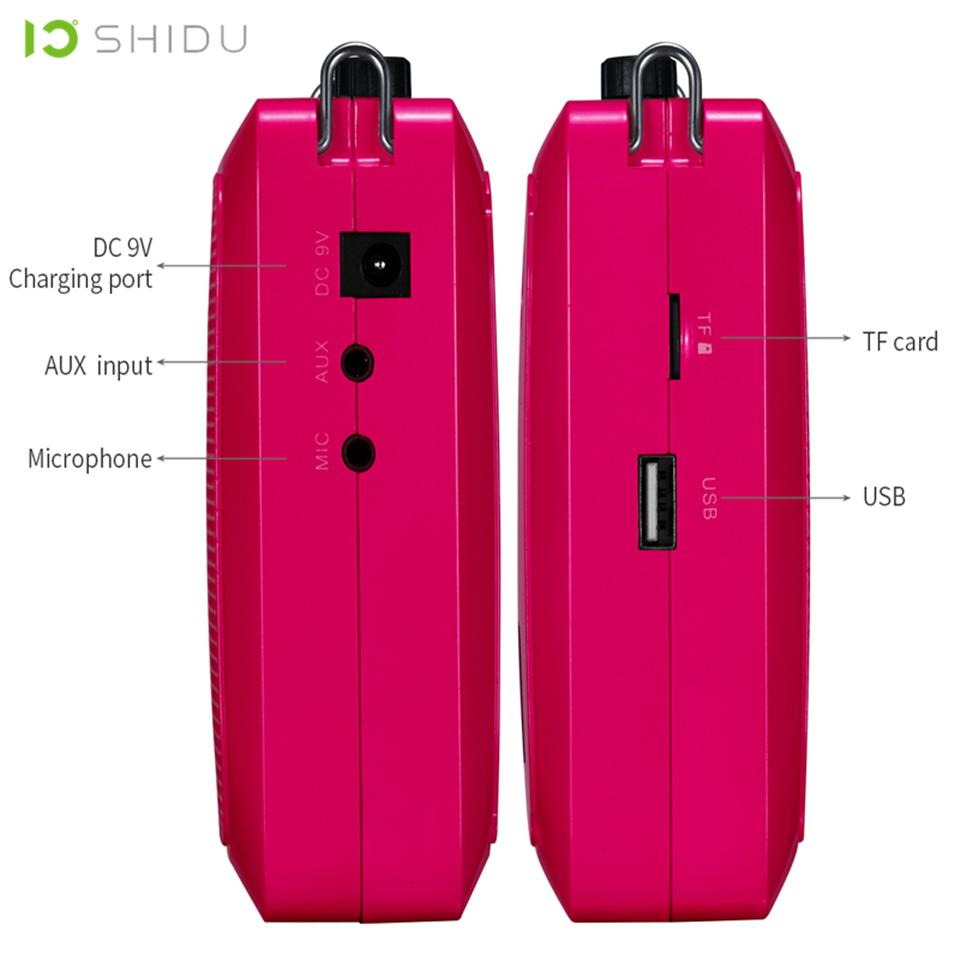 Bộ khuếch đại giọng nói di động Shidu 25W loa Bluetooth Mini Audio với micrô không dây UHF cho giáo viên du lịch S28 Color: Blue US Plug