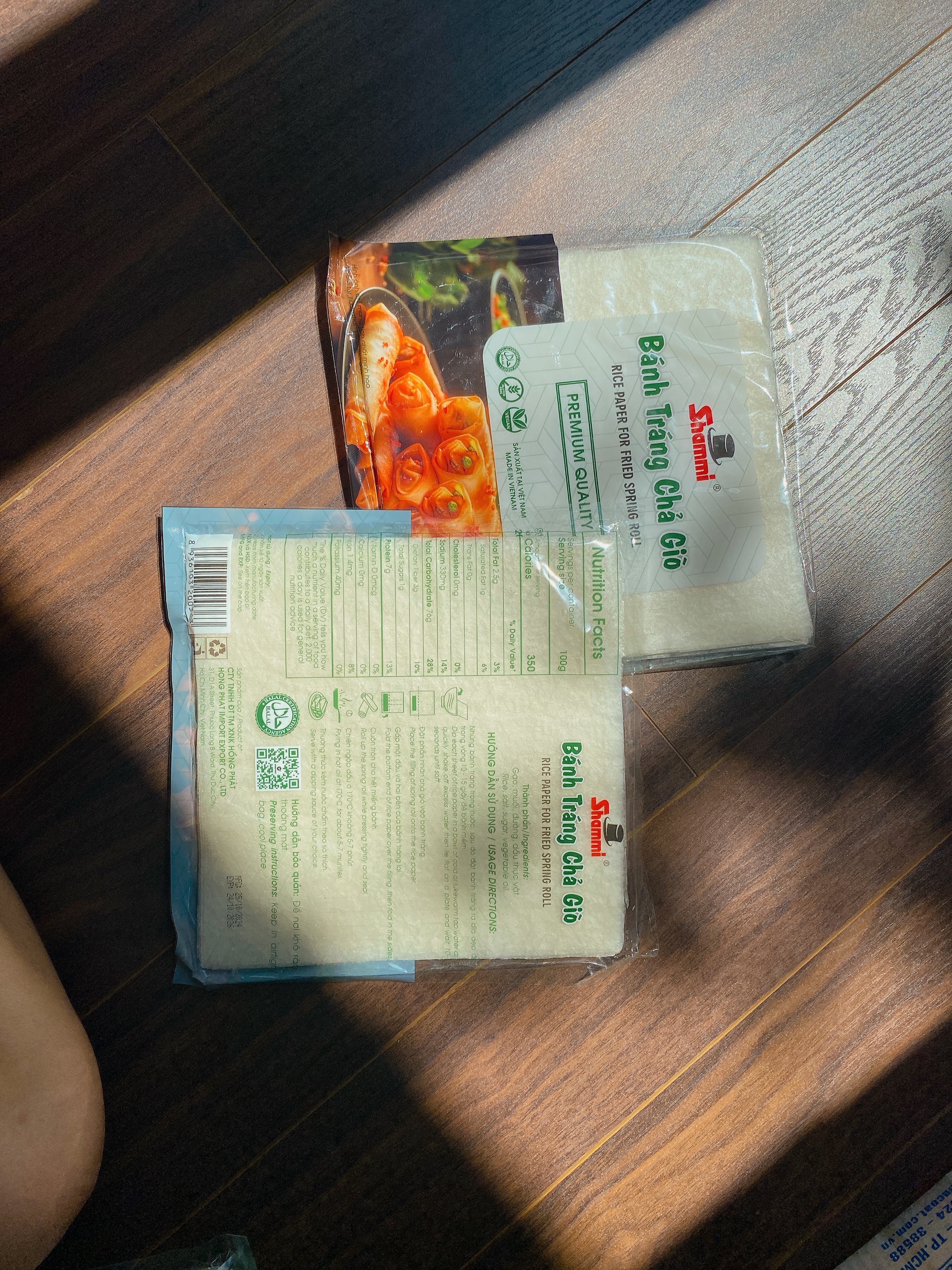 Combo Bánh tráng gỏi cuốn Shammi vuông 400g + Bánh tráng chả giò Shammi 200g + Bún tươi Shammi 400g