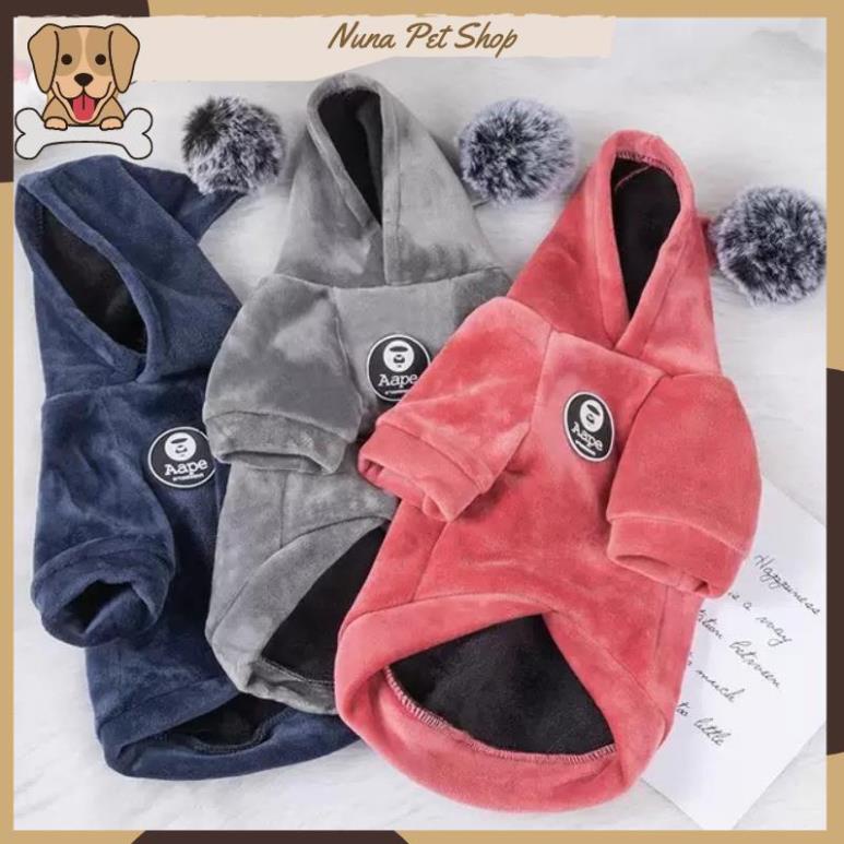 Áo Hoodie nhung cao cấp cho thú cưng - Áo cho chó mèo mùa đông