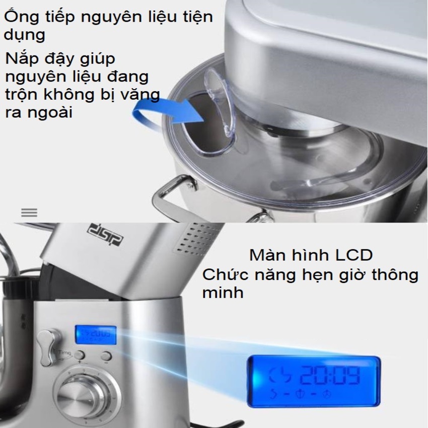 Máy trộn bột, đánh trứng thương hiệu cao cấp DSP KM3032 - Dung tích: 10 lít - Công suất: 1500W - Hàng Nhập Khẩu