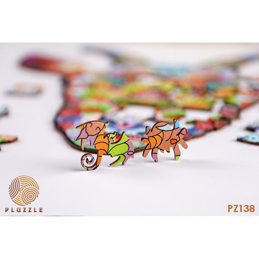 PLUZZLE Bộ xếp hình gỗ thông minh puzzle đồ chơi ghép hình – Mùi – Con Dê – PZ138