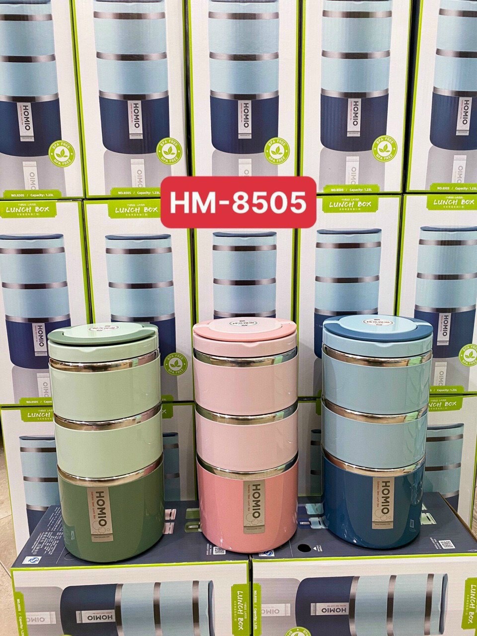 CẶP LỒNG ĐỰNG CƠM GIỮ NHIỆT RUỘT INOX 304 CAO CẤP TRƠN 2 TẦNG - TH14