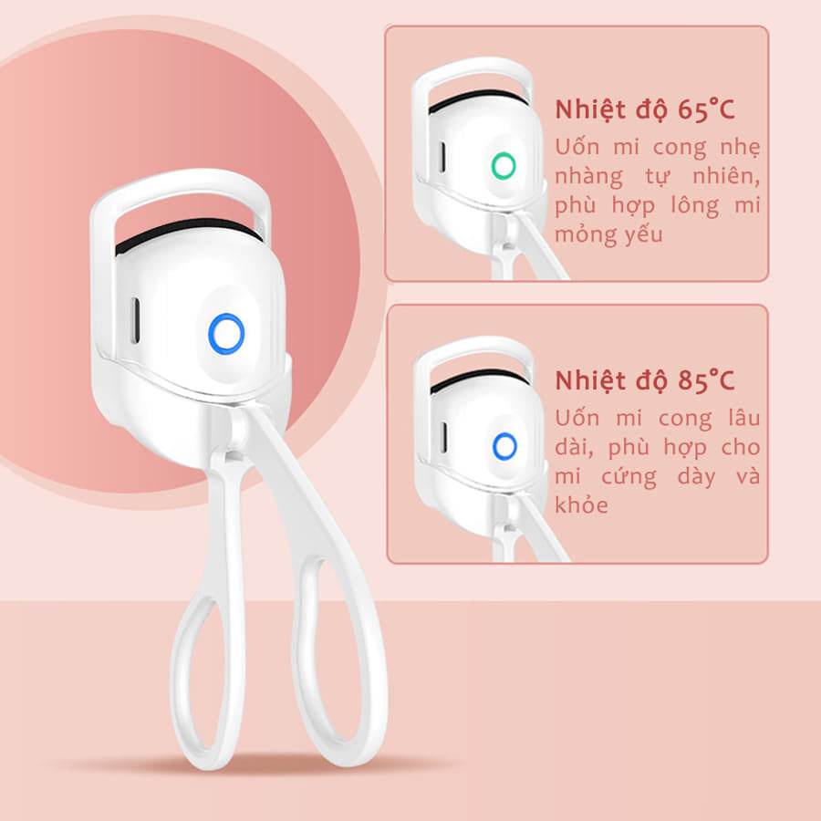 Máy Uốn Mi Điện Thông Minh - Kẹp Uốn Mi Nhiệt Đa Năng Nhỏ Gọn Làm Cong Nhanh Chóng Kèm Sạc USB Tiện Lợi - HÀNG CHÍNH HÃNG MINIIN