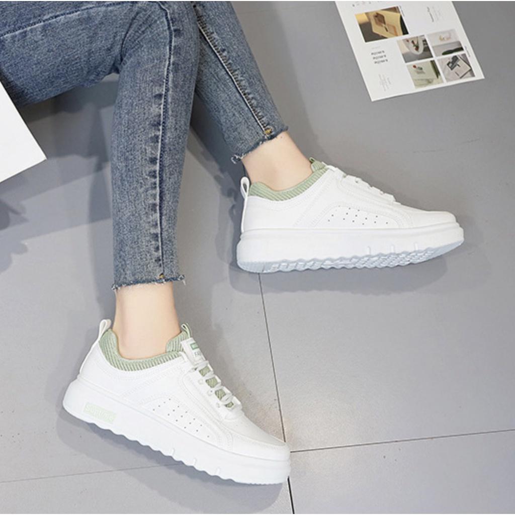 Giày nữ thể thao sneaker phối đơn giản đế nhẹ dễ phối đồ MS 105