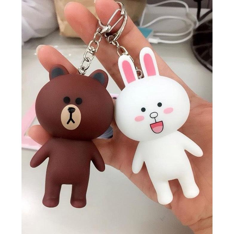 Móc khóa gấu brown và thỏ cony | Squishyvui