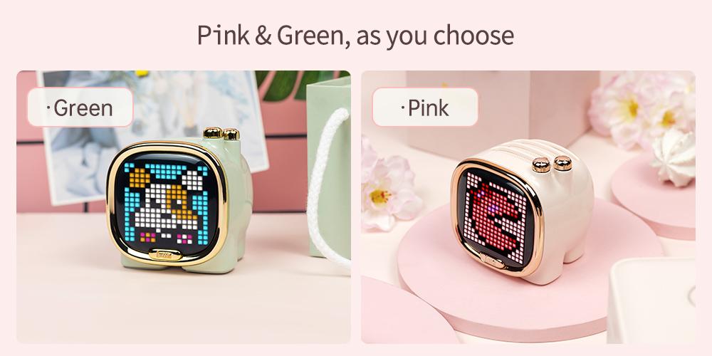 Divoom Zooe Pixel Art Loa Bluetooth Di Động Âm Nhạc Mini Dễ Thương Thiết Lập Bàn Làm Việc Không Dây Quà Tặng Giáng Sinh Cho Trẻ Em Color: GREEN