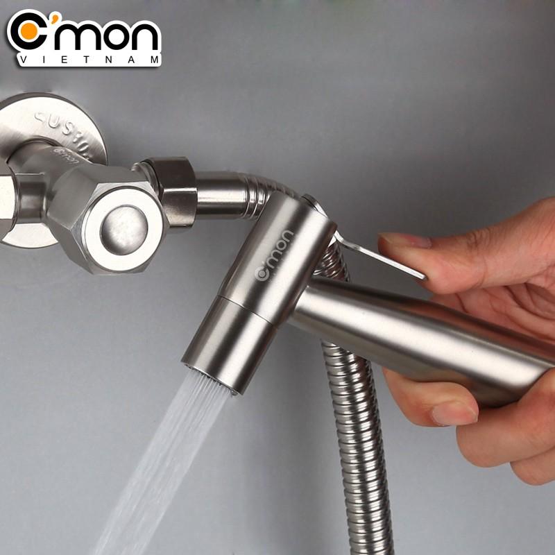 Bộ vòi xịt vệ sinh INOX 304 cao cấp C'MON VX-02-I (dây inox)