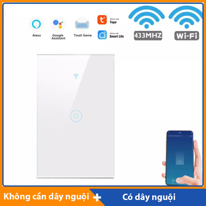 Công tắc Wifi mặt kính hỗ trợ remote thế hệ mới T.u.y.a HM21