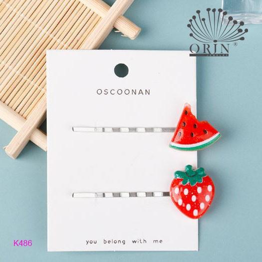 Set 2 kẹp tóc trái cây cao cấp Orin K484 K485 K486