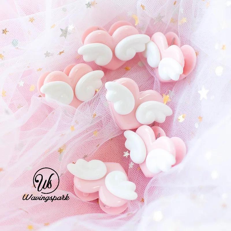 1 Kẹp Giấy Hình Trái Tim Màu Hồng Phong Cách Hàn Quốc