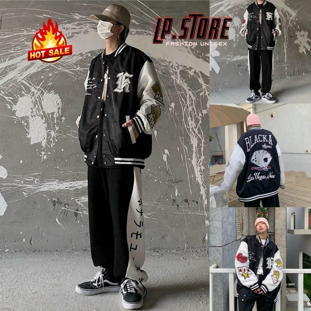 Áo Khoác Bomber - Áo Khoác Dù Unisex BLACKA Phối Tay Siêu Hot  - LP.STORE