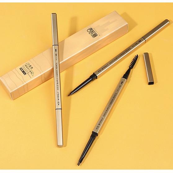 Chì kẻ mày 2 đầu phẩy sợi lâu trôi Gold Eyebrow Pencil 0.1g