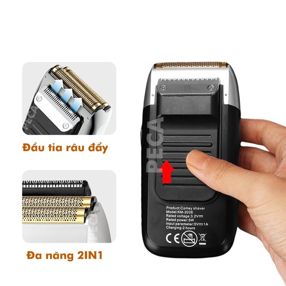 Hình ảnh Máy cạo râu lưỡi kép 3 mức tốc độ Kemei KM-2026 màn hình LCD, công suất 5w mạnh mẽ dùng cạo trắng fade tóc, cạo trọc đầu tặng kèm lưỡi dự phòng