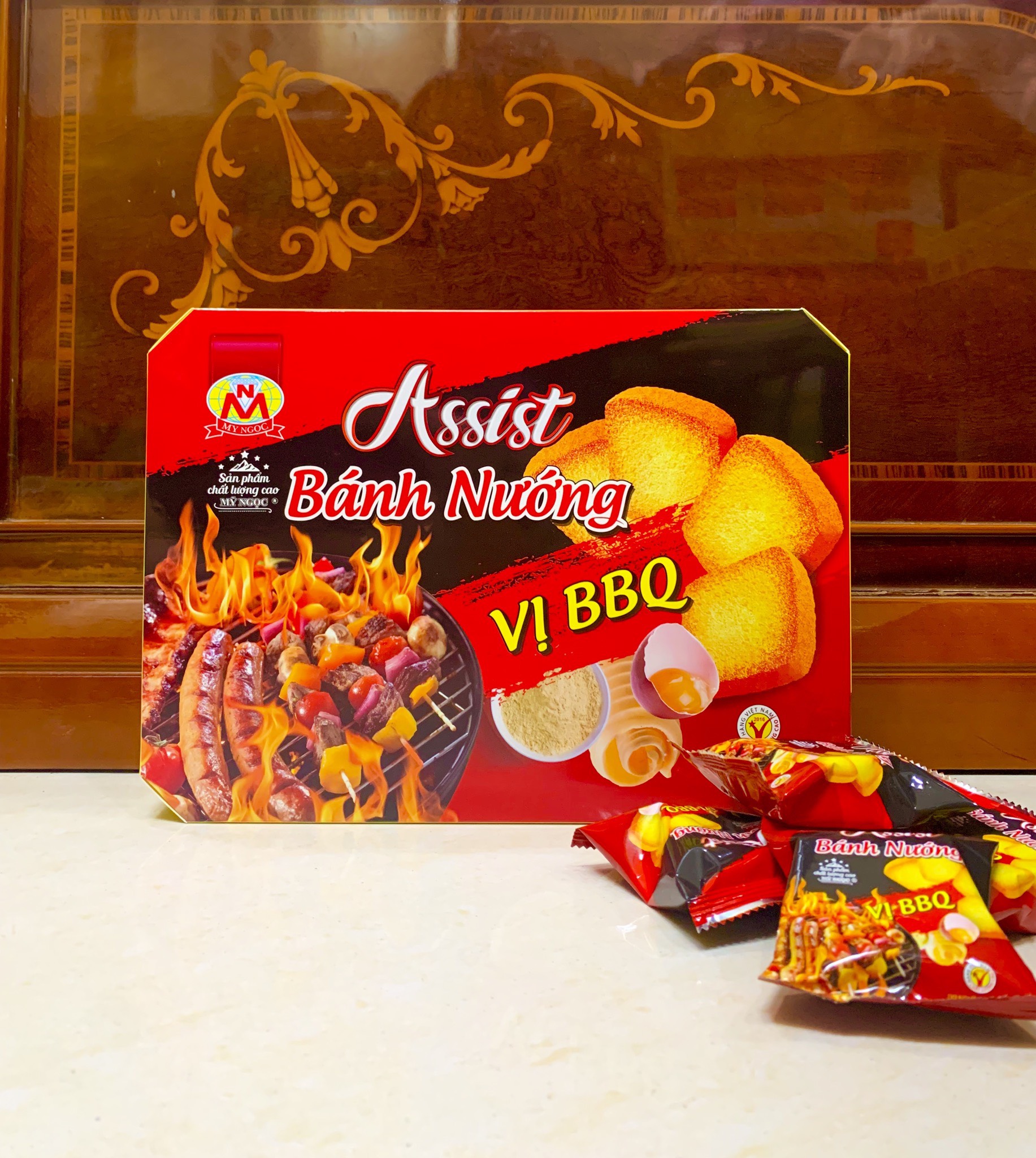 260g Bánh nướng Assist VỊ BBQ phô mai MỸ NGỌC