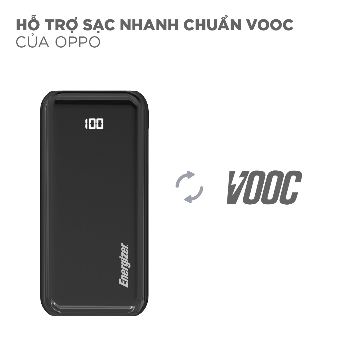 Sạc dự phòng Energizer 20.000 mAh/3.7V Li-Polymer - UE20011PQ - Hàng chính hãng - Đen