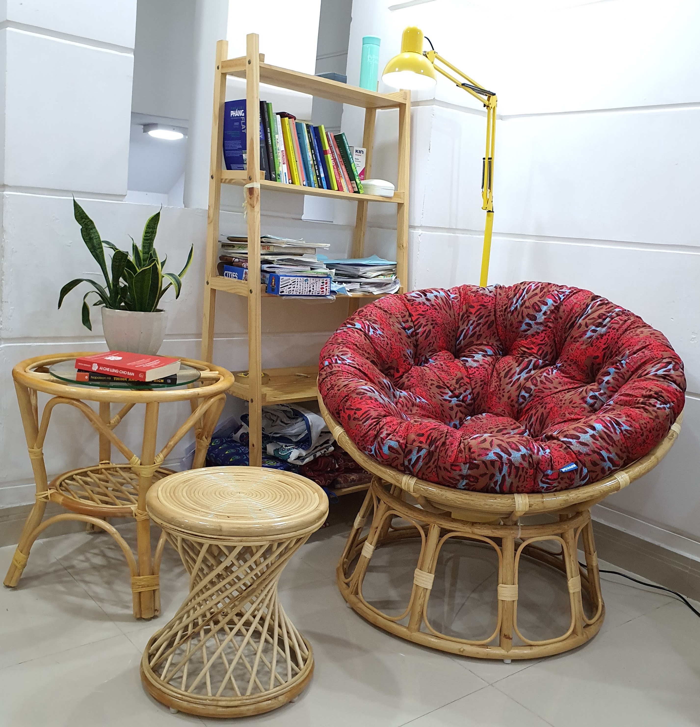 Ghế thư giãn papasan Hoa tiết đỏ