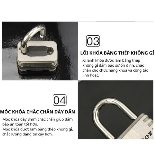 Khóa Inox Chống Gỉ Master Lock 1174 D, Mở khóa bằng cách quay số, không sử dụng chìa.