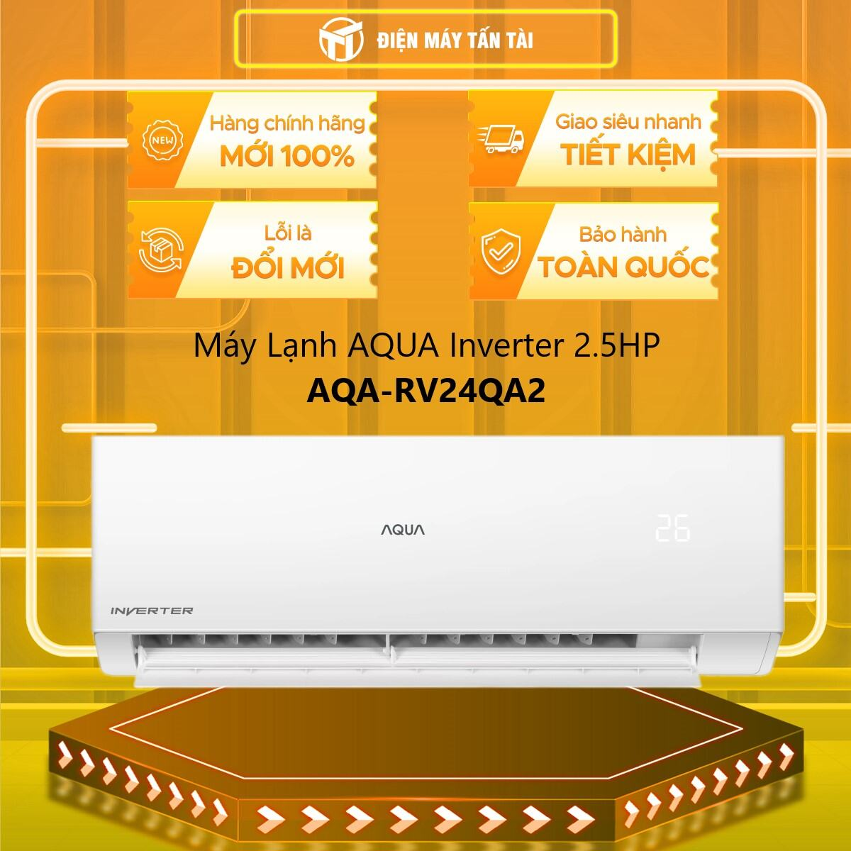 Máy lạnh AQUA Inverter 2.5 HP AQA-RV24QA2 - Hàng chính hãng - Chỉ giao HCM