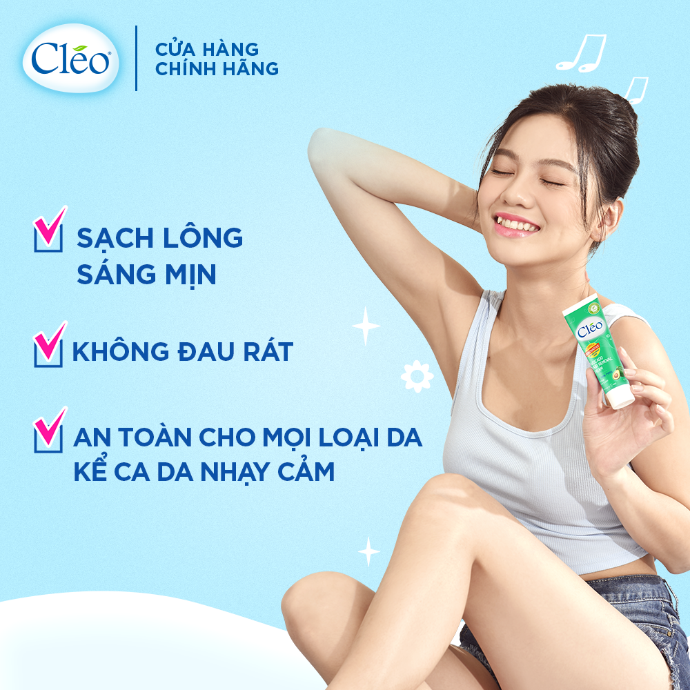 Kem Bơ Tẩy Lông Cléo 50g Hương Thơm Dễ Chịu Công Thức Đột Phá cho Mọi Loại Da kể cả Da Nhạy Cảm