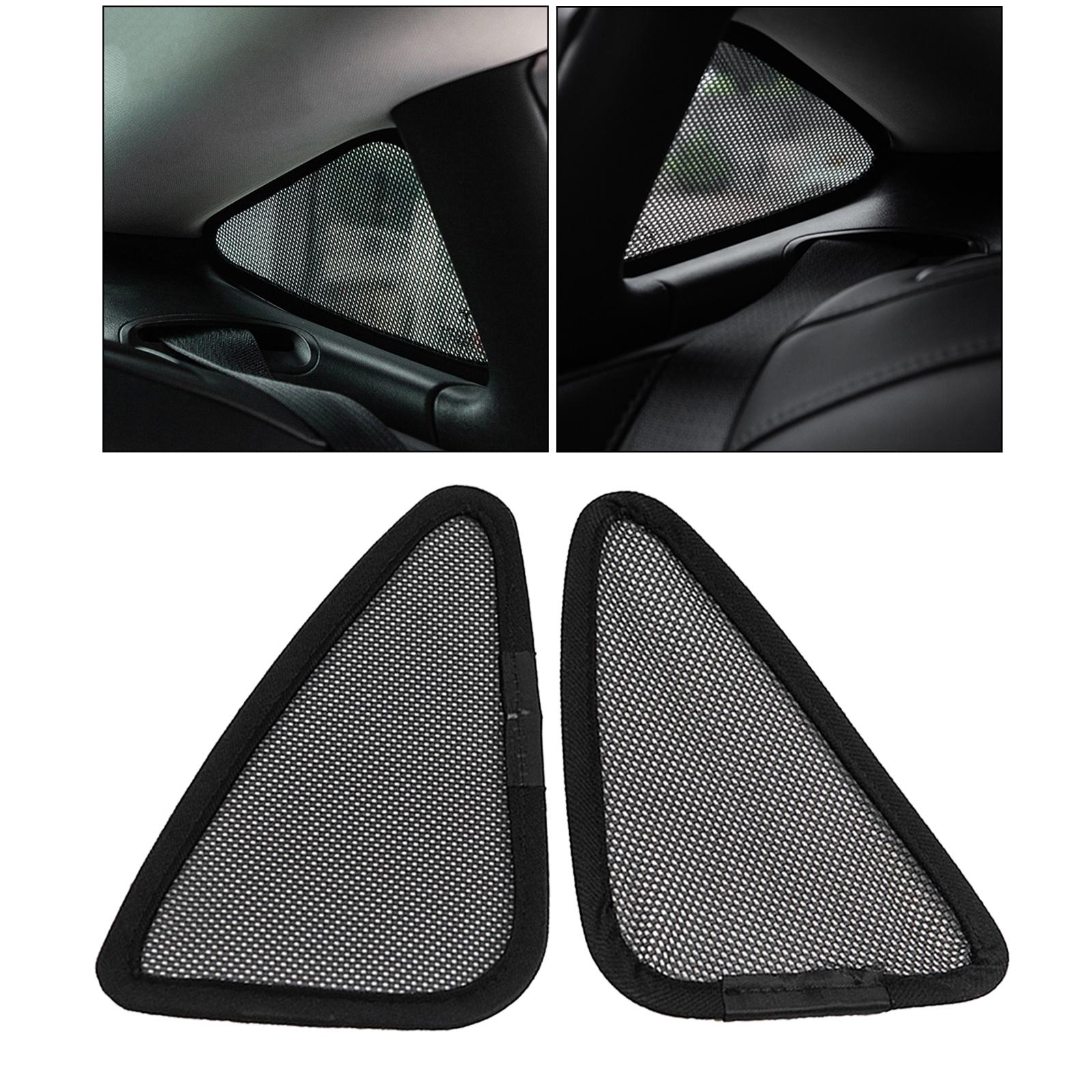 Set of 2 Window Sunshade Cover Triangular Net Protector for Tesla Model 3
