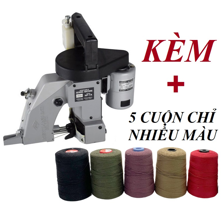 MÁY MAY BAO CẦM TAY NEWLONG NP-7A KÈM 5 ỐNG CHỈ MAY.