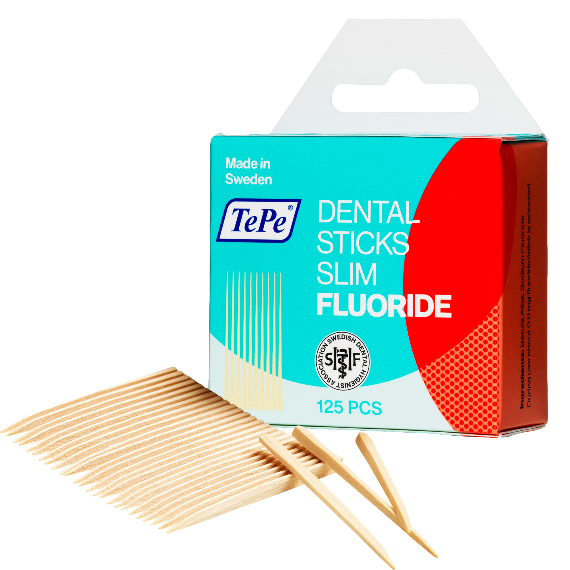 Tăm răng gỗ mảnh có fluor Tepe Wooden Slim with Fluor (125 cái)