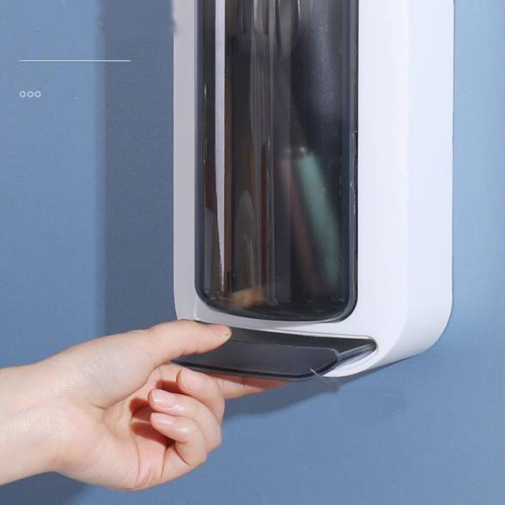 Ống đũa treo tường đựng đũa thìa dán tường xoay 360 độ có khay thoát nước, dụng cụ phòng bếp siêu tiện lợi
