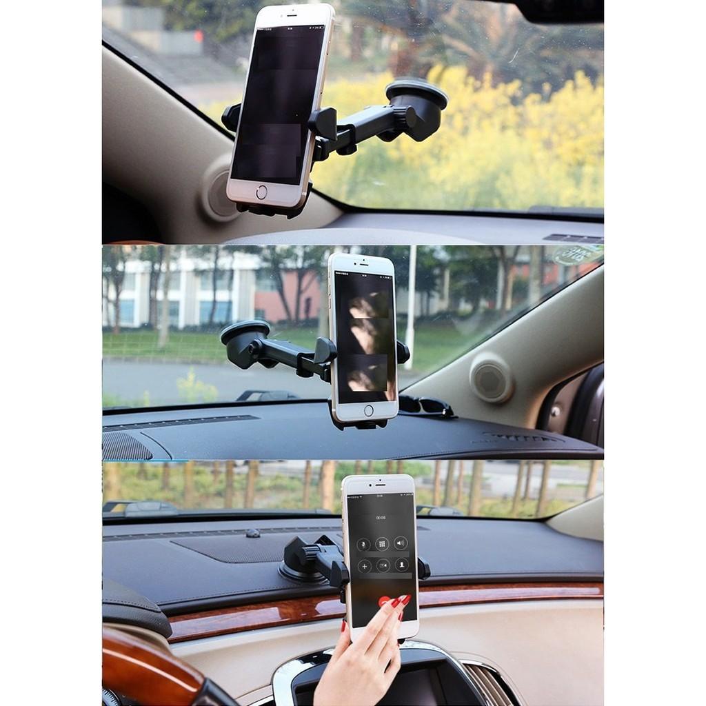 Giá đỡ kẹp điện thoại trên xe hơi, ô tô kéo dài, thu hẹp 360 độ cao cấp ( Giá sock )